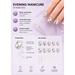 Silver Metallic Mirror Rhinestone Press‑On Nails, Luxury Medium‑Long Almond False Nails